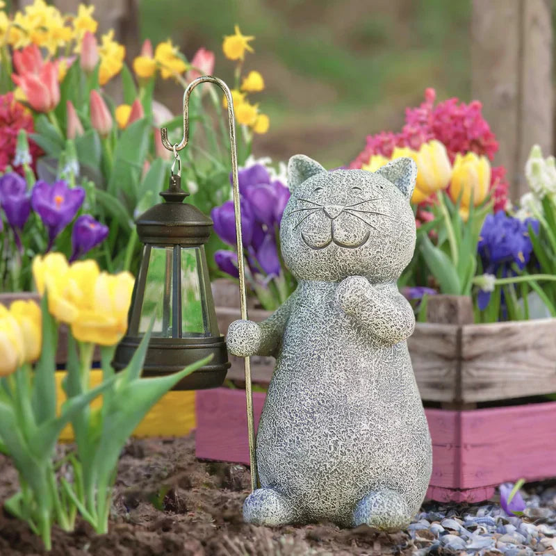 Solar-Powered Lighting | Cat Statue | Weather-Resistant | Lumikitty
