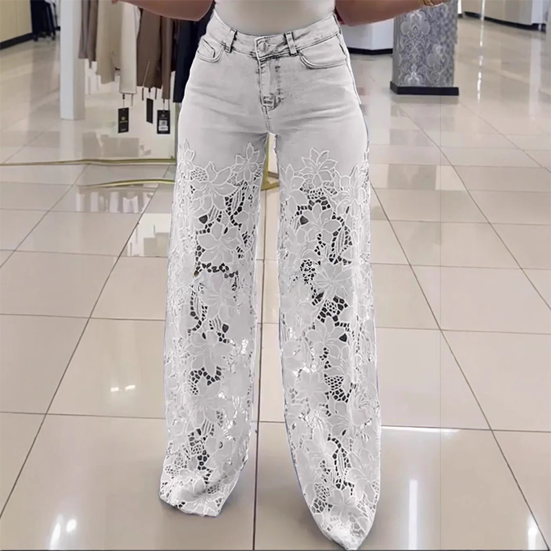 LioraLuxe™ — Steal the Spotlight in Lace-Trimmed Wide-Leg Denim You’ll Truly Wear