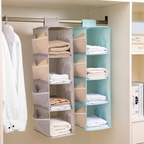 Vertical Hanging Closet Storage | Foldable Shelves | Wardrobe Organizer | Stackly