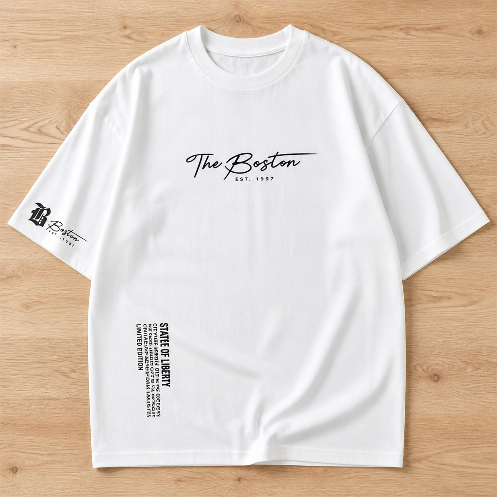 Vanguard™ – Relaxed Oversized Tee with Signature Script Detailing