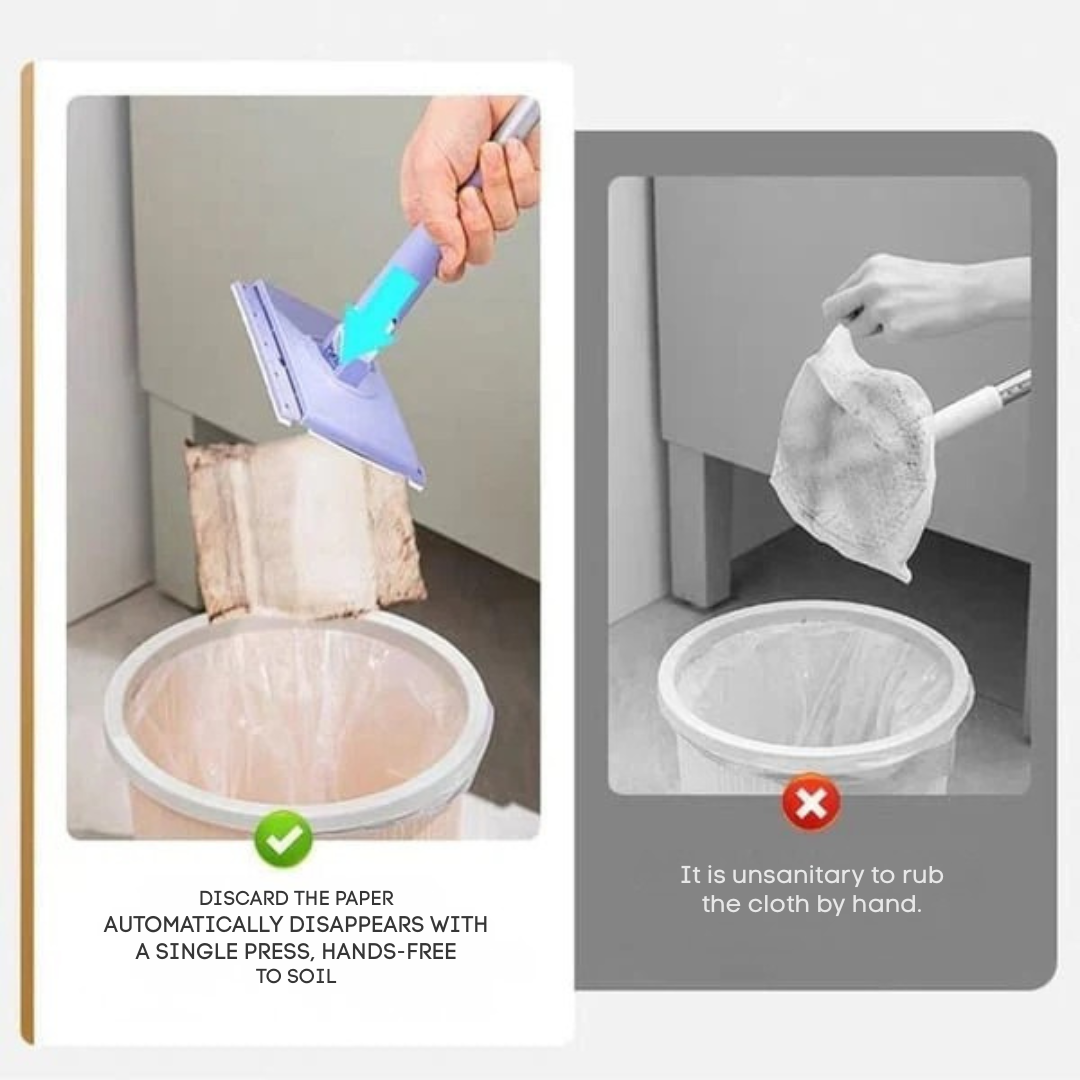 Floor Cleaner | Flat Mop with 360° Rotating Head | Touch-Free Pad Swap | MopMate