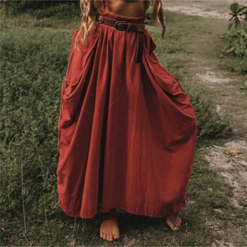 Veloura™ Maxi Skirt — Effortless Elegance with Freedom, Comfort, and Life-Saving Pockets