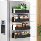 Spice Rack | 4-Piece Magnetic Set – Powder Coated | Drill-Free Installation | KitchenDock