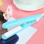 2-in-1 Hair Straightener & Curling Iron | Porcelain Ceramic Plates | Mini Travel Size | Quick Heat