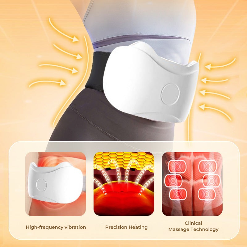 Abdominal Massager | Heat & Vibration Therapy | Wireless Rechargeable | Supports Digestion