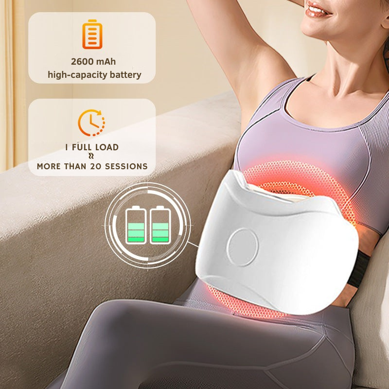 Abdominal Massager | Heat & Vibration Therapy | Wireless Rechargeable | Supports Digestion