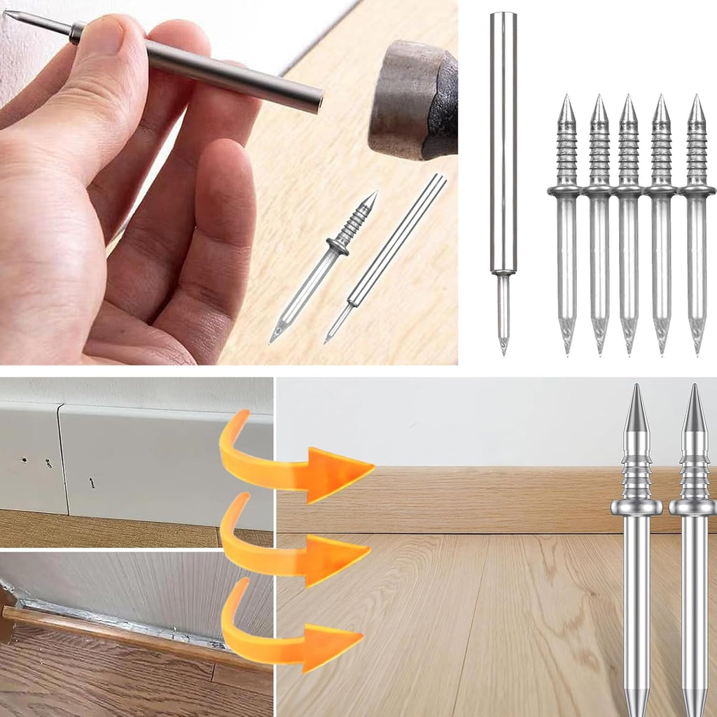 Baseboard Nail Set | Double-Head System | 100-Piece Galvanized Steel Set | Durable Design