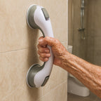 Bathroom Grab Bar | No-Drill Suction Mount | Ergonomic Non-Slip Grip | Supports 80 kg