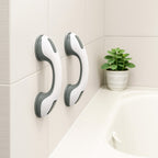 Bathroom Grab Bar | No-Drill Suction Mount | Ergonomic Non-Slip Grip | Supports 80 kg