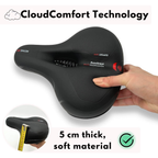 Bicycle Saddle | Ergonomic Comfort | Memory Foam Padding & Vibration Damping | Long-Ride Comfort