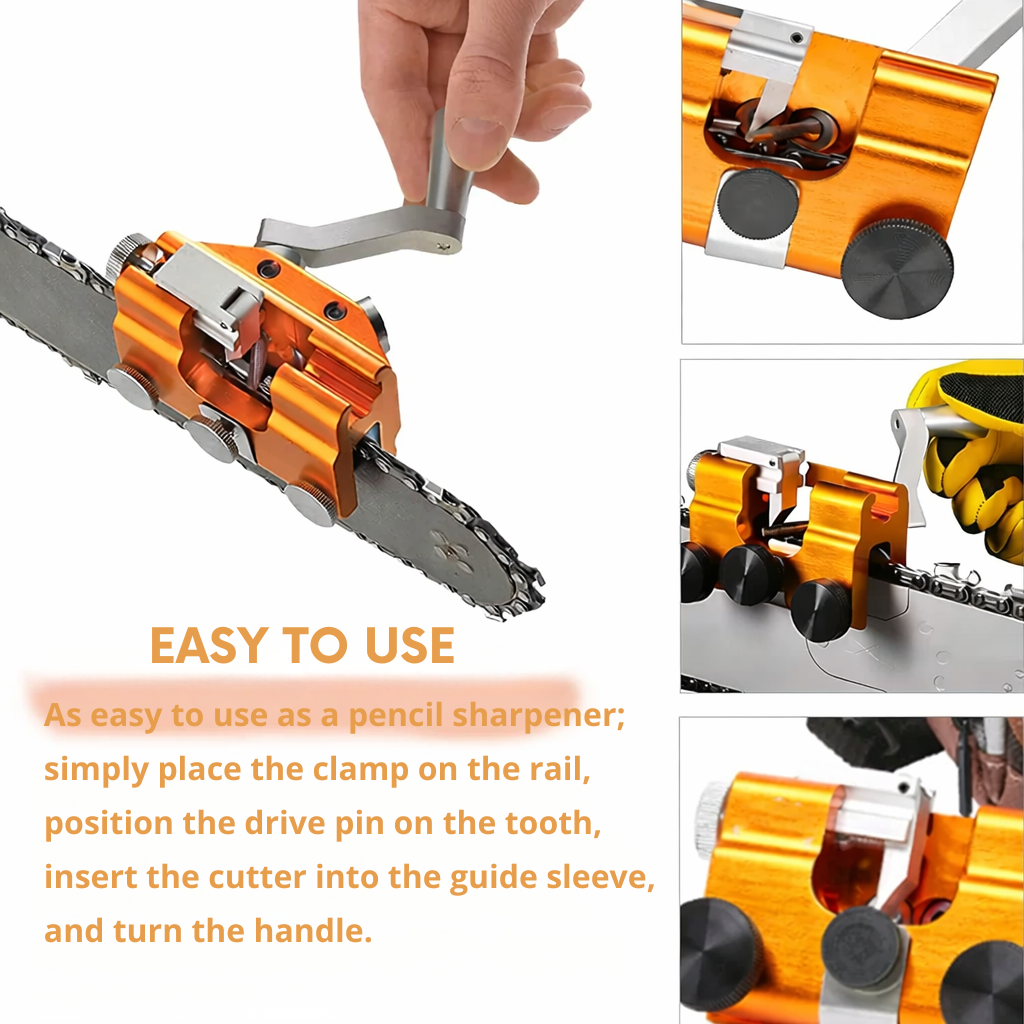 Chainsaw Sharpener | Manual Precision Jig | Aluminum & Stainless Steel