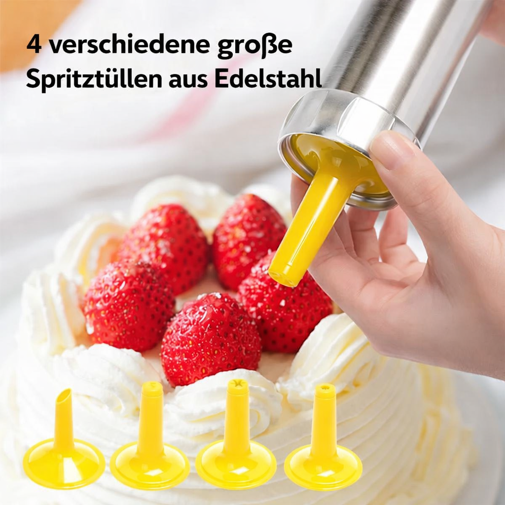 Cookie Press | Stainless Steel Body | 20 Cookie Shapes | Easy Clean