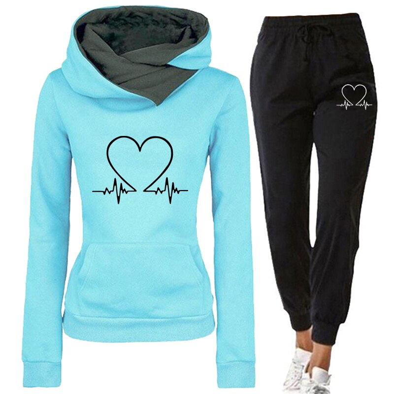Damen Jogginganzug | Kuschelig Warmer Trainingsanzug | Kapuzenpullover & Jogginghose | Bequeme Passform