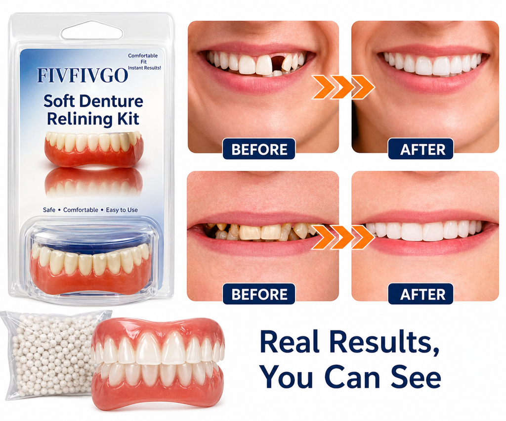 Denture Adjustment Kit | Custom Moldable Medical-Grade Silicone | Full & Partial Dentures