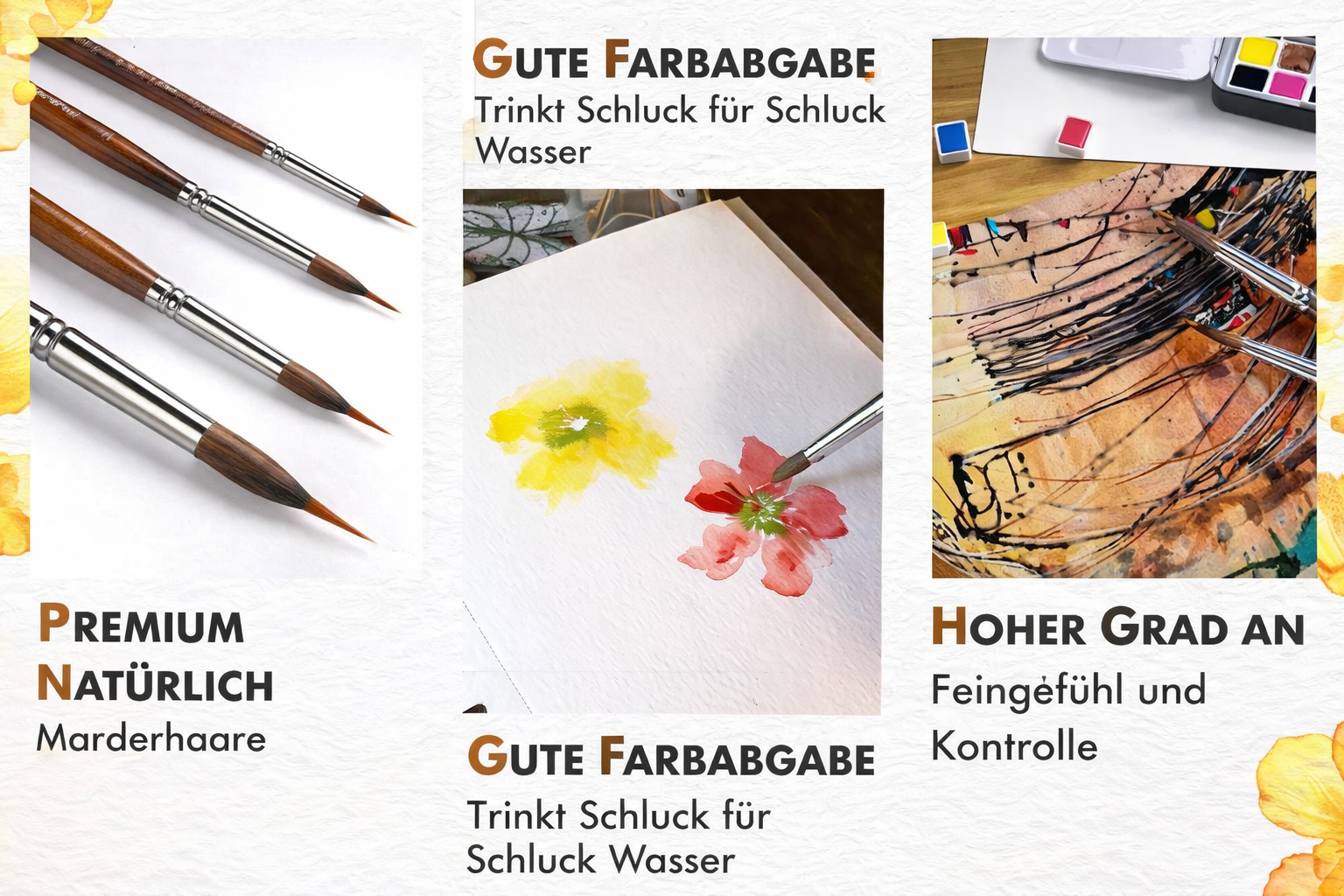 Detail Brush Set | Fine Tips for Precision Painting | Wooden Handle & Aluminum Ferrule