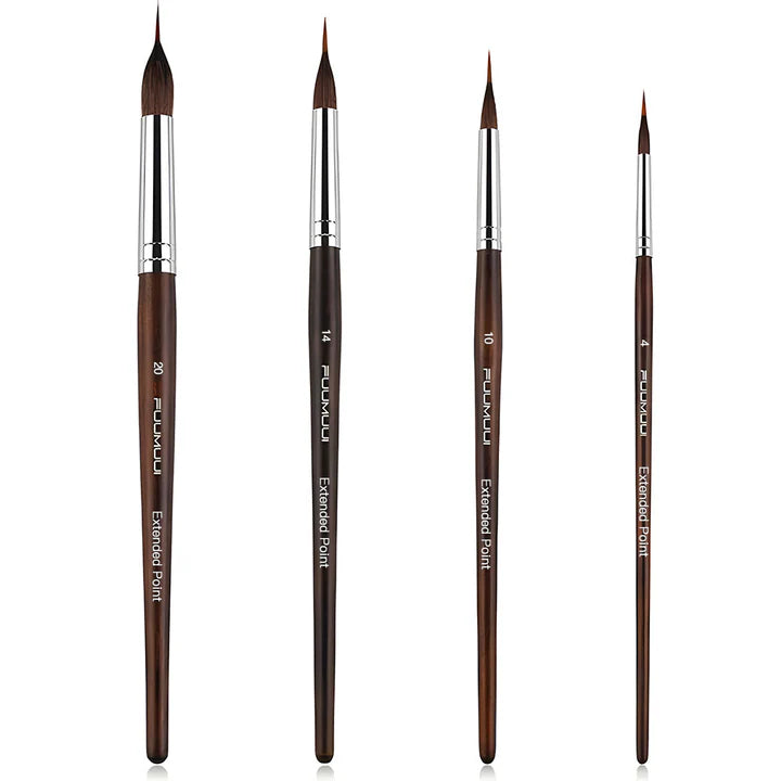 Detail Brush Set | Fine Tips for Precision Painting | Wooden Handle & Aluminum Ferrule