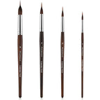 Detail Brush Set | Fine Tips for Precision Painting | Wooden Handle & Aluminum Ferrule