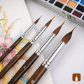 Detail Brush Set | Fine Tips for Precision Painting | Wooden Handle & Aluminum Ferrule