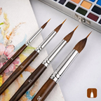Detail Brush Set | Fine Tips for Precision Painting | Wooden Handle & Aluminum Ferrule