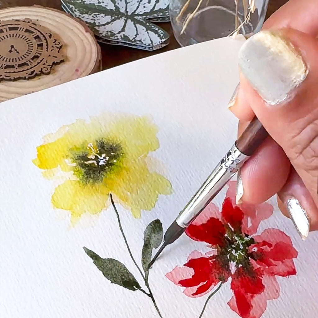 Detail Brush Set | Fine Tips for Precision Painting | Wooden Handle & Aluminum Ferrule