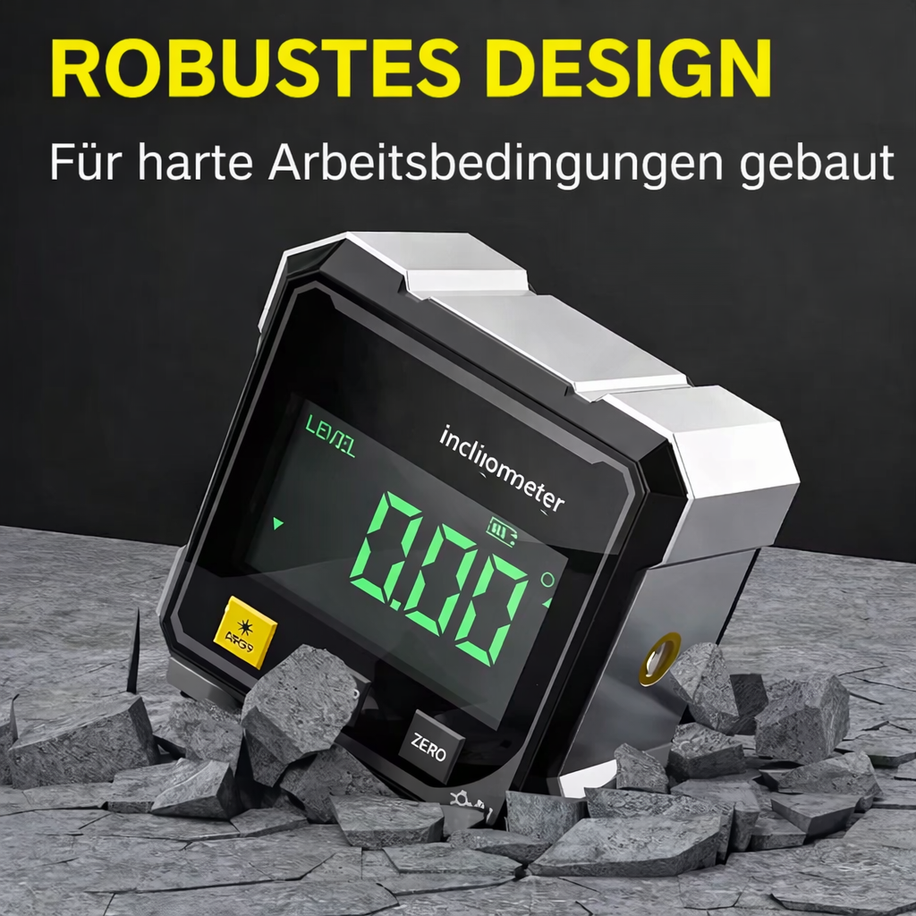 Digital Inclinometer | Magnetic Base & Laser Guide | Aluminum Housing | Compact Durable Design