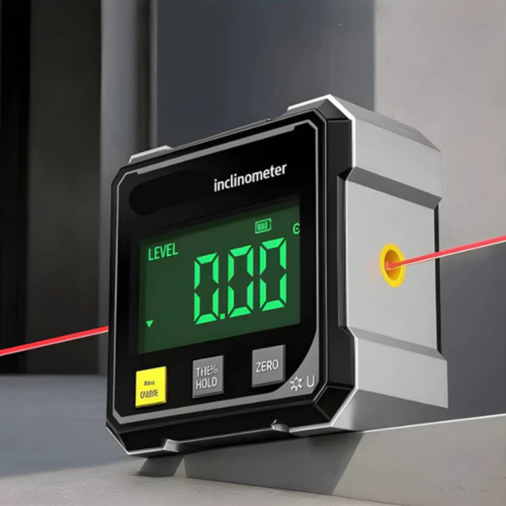 Digital Inclinometer | Magnetic Base & Laser Guide | Aluminum Housing | Compact Durable Design