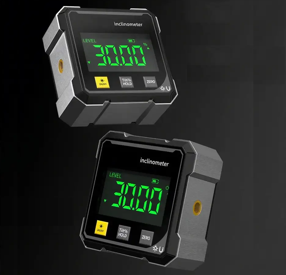 Digital Inclinometer | Magnetic Base & Laser Guide | Aluminum Housing | Compact Durable Design