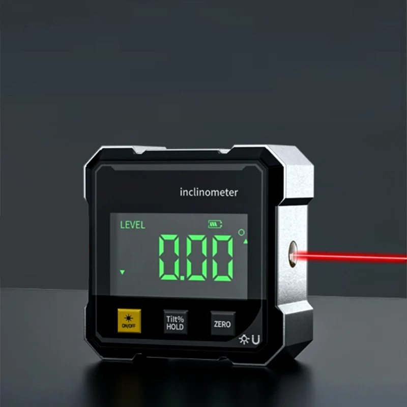 Digital Inclinometer | Magnetic Base & Laser Guide | Aluminum Housing | Compact Durable Design