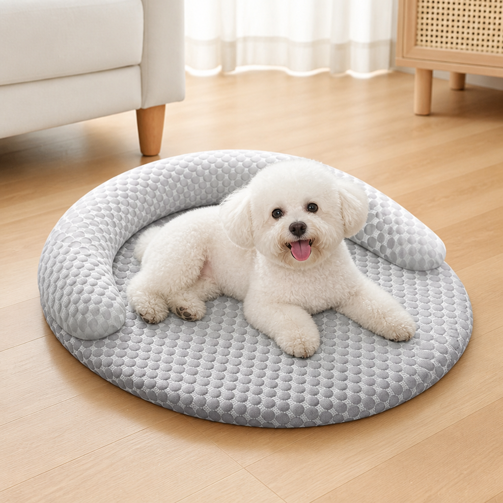 DogBedHouse Cooling Quilted Pet Mat (Removable & Washable Cover)