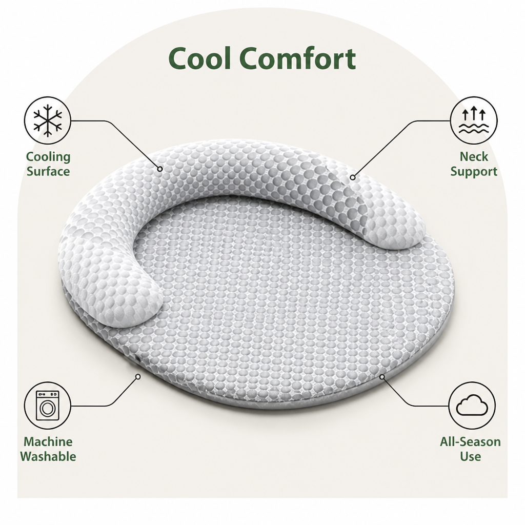 DogBedHouse Cooling Quilted Pet Mat (Removable & Washable Cover)