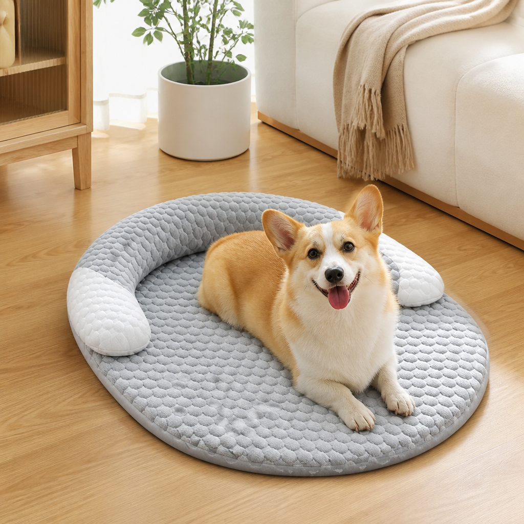 DogBedHouse Cooling Quilted Pet Mat (Removable & Washable Cover)