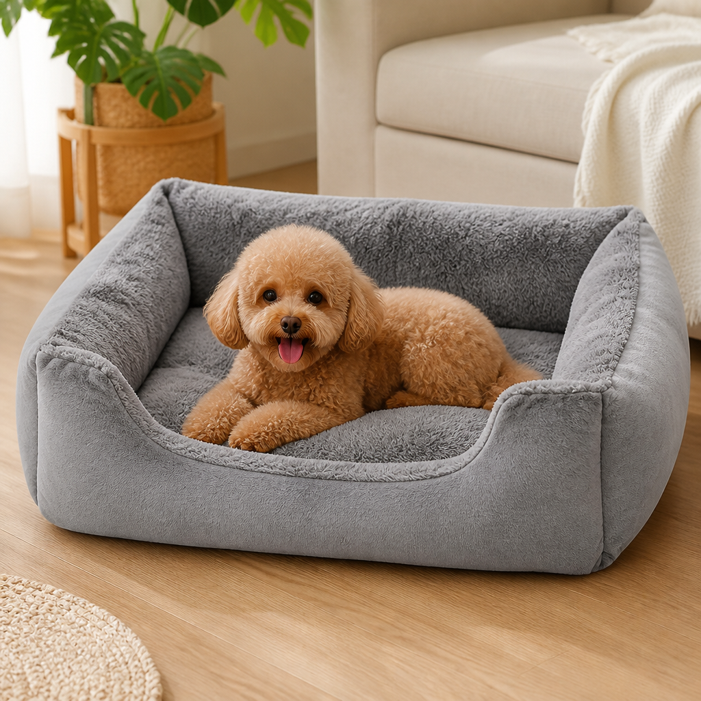 DogBedHouse Cozy Plush Donut Dog Bed (Elastic Lounger)