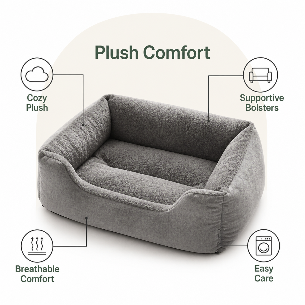 DogBedHouse Cozy Plush Donut Dog Bed (Elastic Lounger)