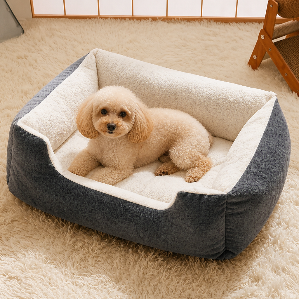 DogBedHouse Cozy Plush Donut Dog Bed (Elastic Lounger)