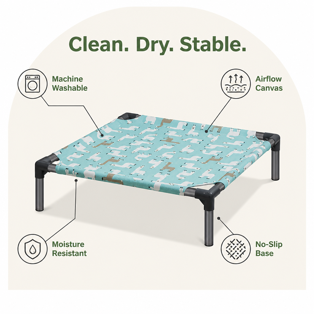 DogBedHouse Detachable Moisture-Proof & Washable Dog Hammock Bed (Non-Slip Base)