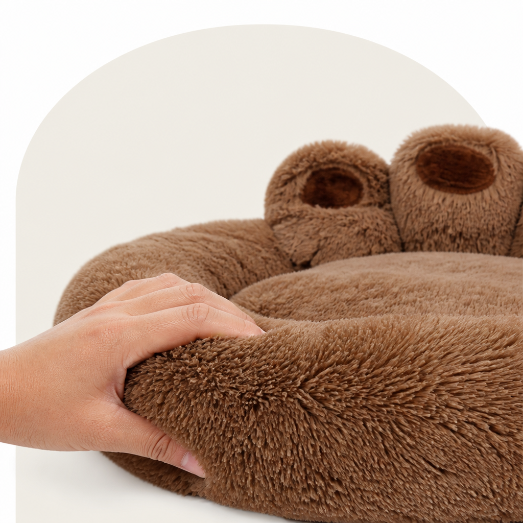 DogBedHouse Fluffy Bear-Paw & Shape-Retentive Dog Bed