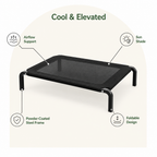 DogBedHouse Foldable Elevated Powder-Coated Steel Frame Dog Bed (Detachable Canopy)