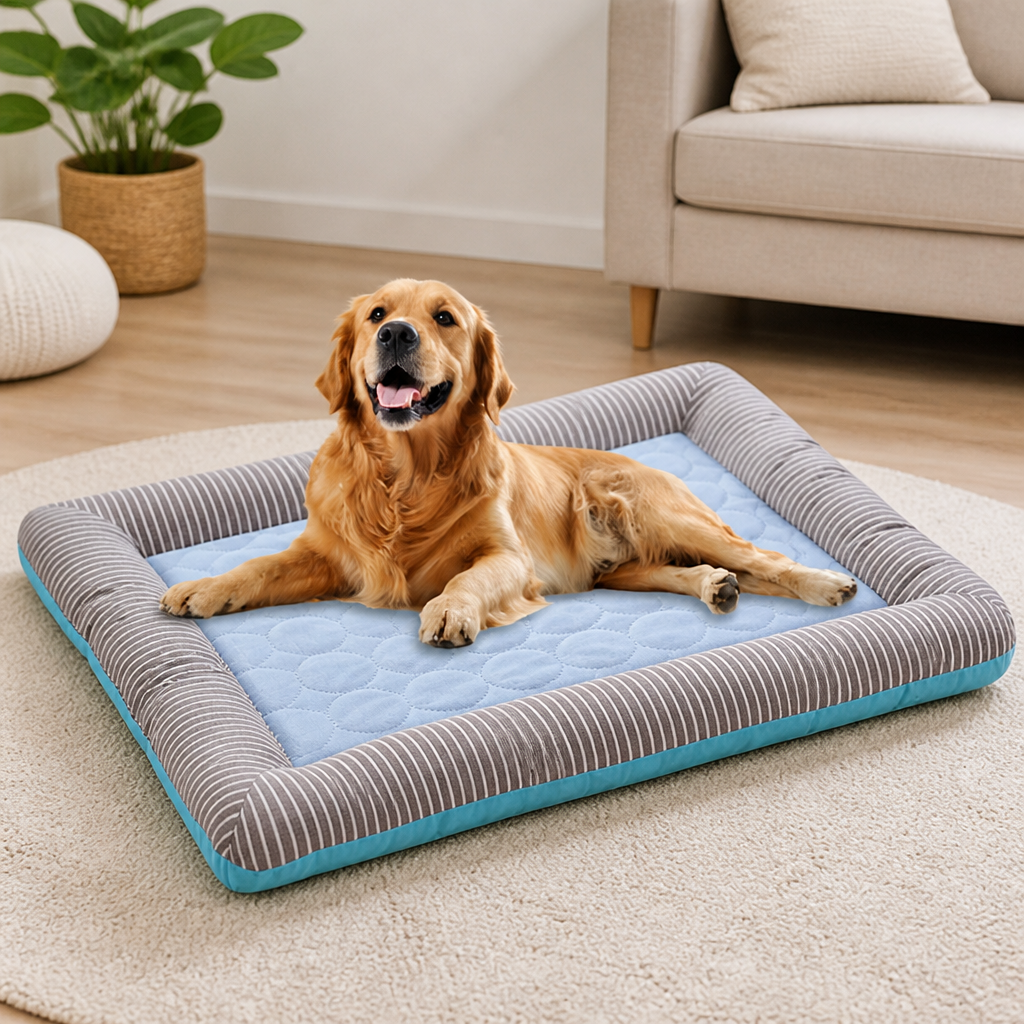 DogBedHouse Ice Silk Cooling & Non-Slip Dog Bed