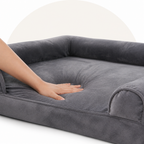 DogBedHouse Orthopedic Foam & Waterproof Bolster Dog Bed (Removable Cover)