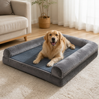 DogBedHouse Orthopedic Foam & Waterproof Bolster Dog Bed (Removable Cover)