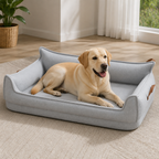 DogBedHouse Orthopedic Leather & Water-Resistant Dog Bed (Detachable Cover)