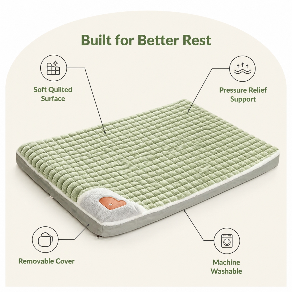 DogBedHouse Orthopedic Memory Foam Dog Bed (Machine-Washable Cover)