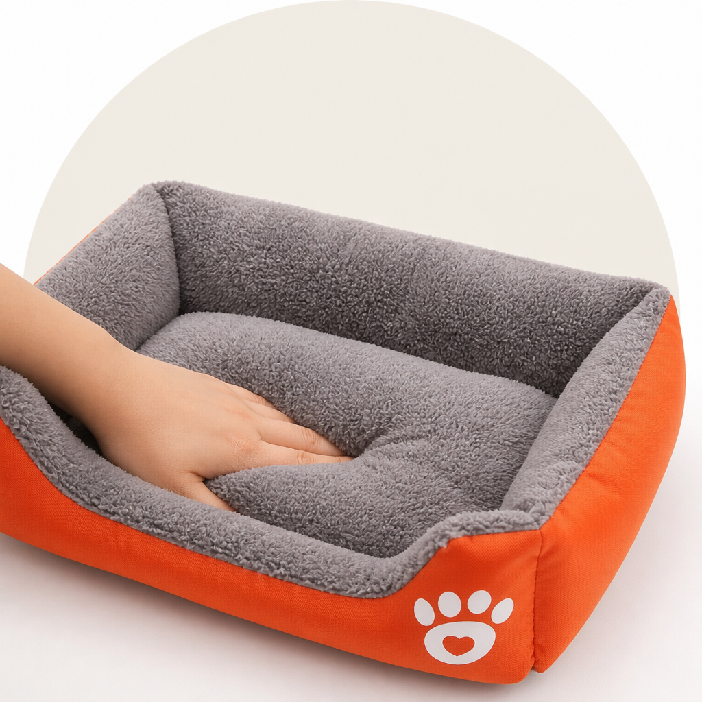 DogBedHouse Plush Faux Fur Cozy Dog Bed
