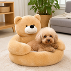 DogBedHouse Plush Faux Fur Donut Bolster Dog Bed (Multiple Sizes)