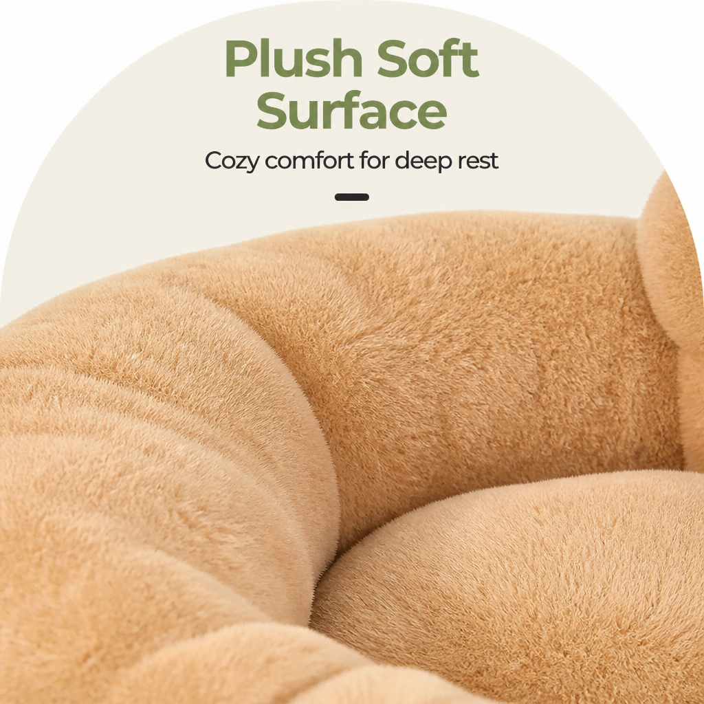 DogBedHouse Plush Faux Fur Donut Bolster Dog Bed (Multiple Sizes)