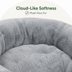 DogBedHouse Plush Faux Fur & Washable Bolster Dog Bed
