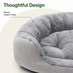 DogBedHouse Plush Faux Fur & Washable Bolster Dog Bed
