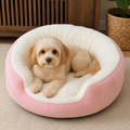 DogBedHouse Plush Faux Fur & Washable Bolster Dog Bed