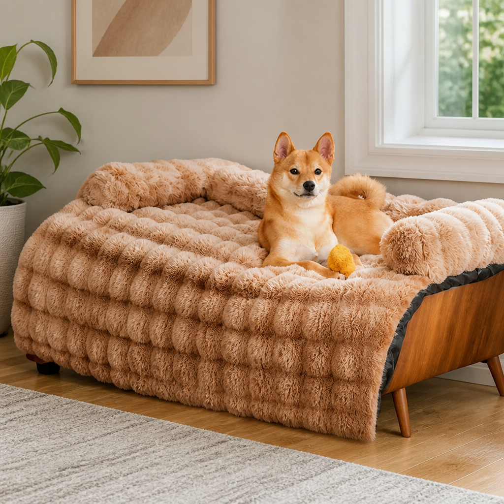 DogBedHouse Plush & Machine Washable Bolster Bed
