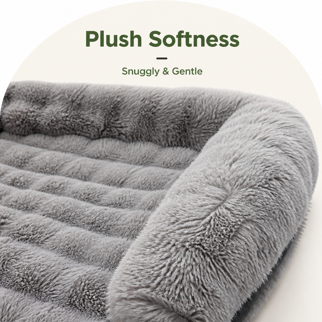 DogBedHouse Plush & Machine Washable Bolster Bed